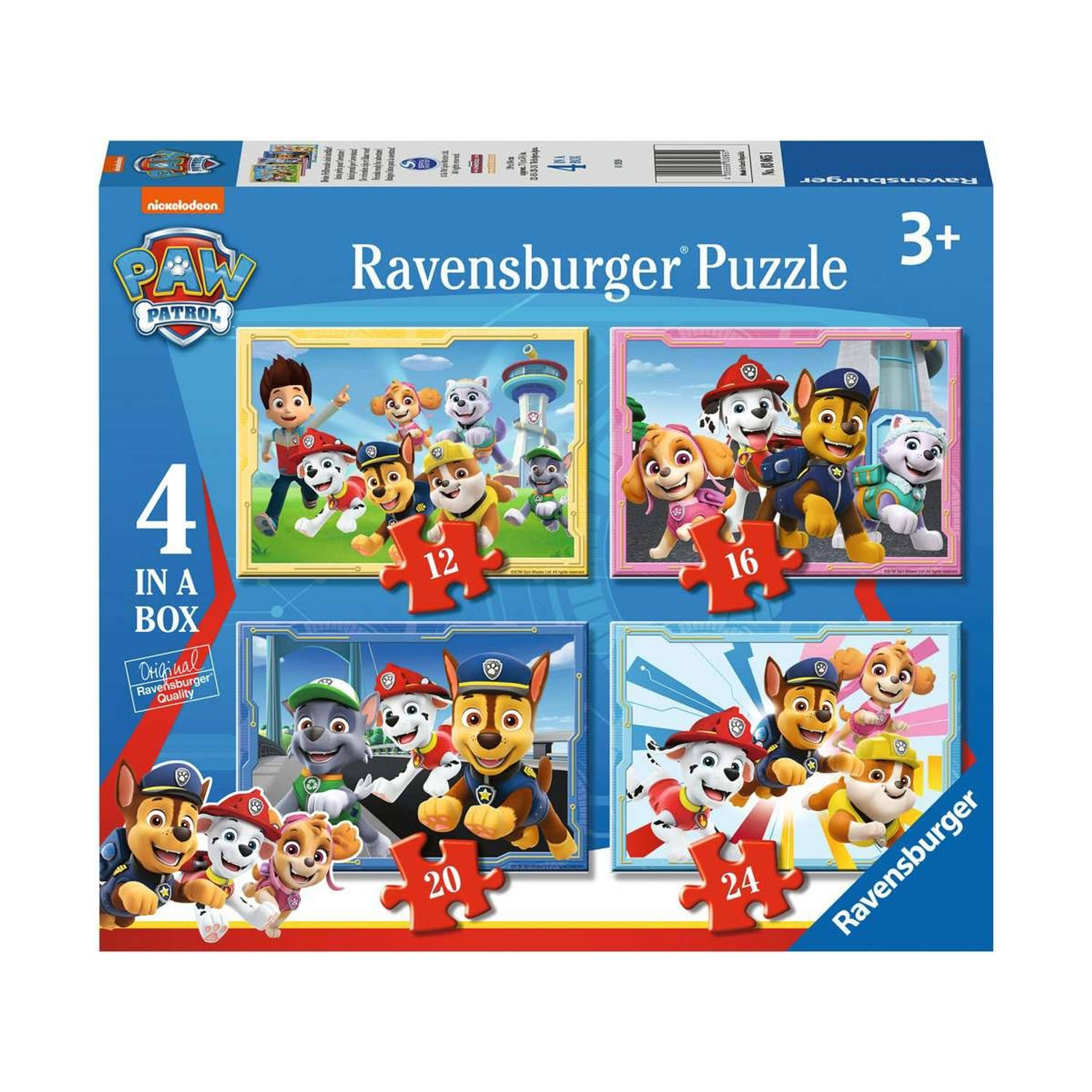 Ravensburger Puzzel Paw Patrol (12+16+20+24 Stukjes)