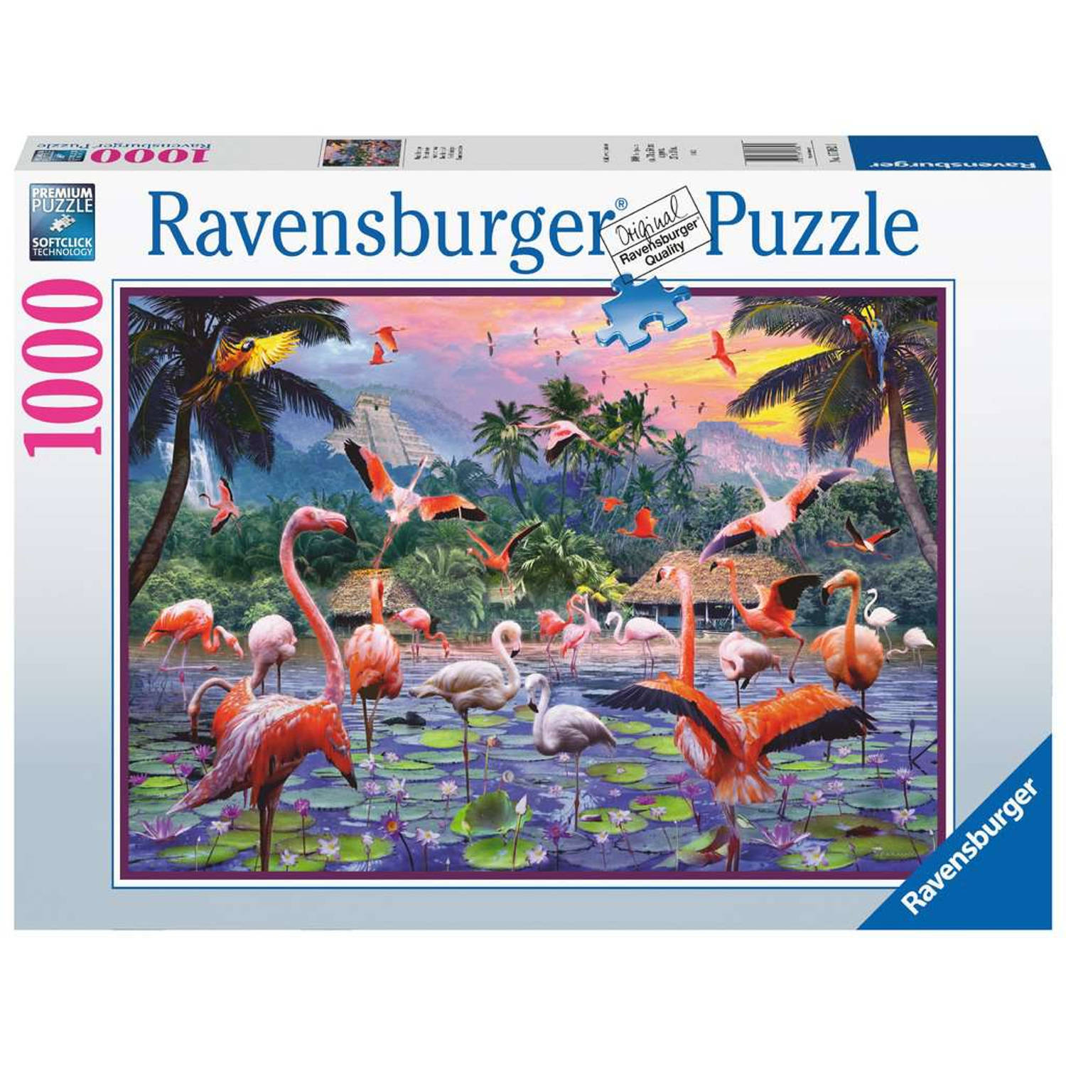 Ravensburger puzzel Pinke Flamingos 1000 stukjes