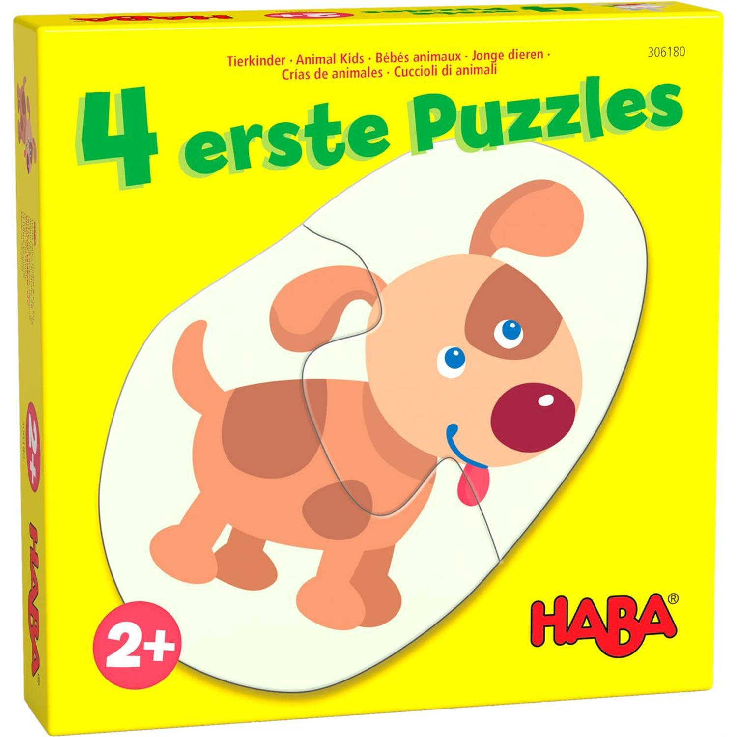 Haba legpuzzel 4 eerste puzzels Jonge dieren junior karton