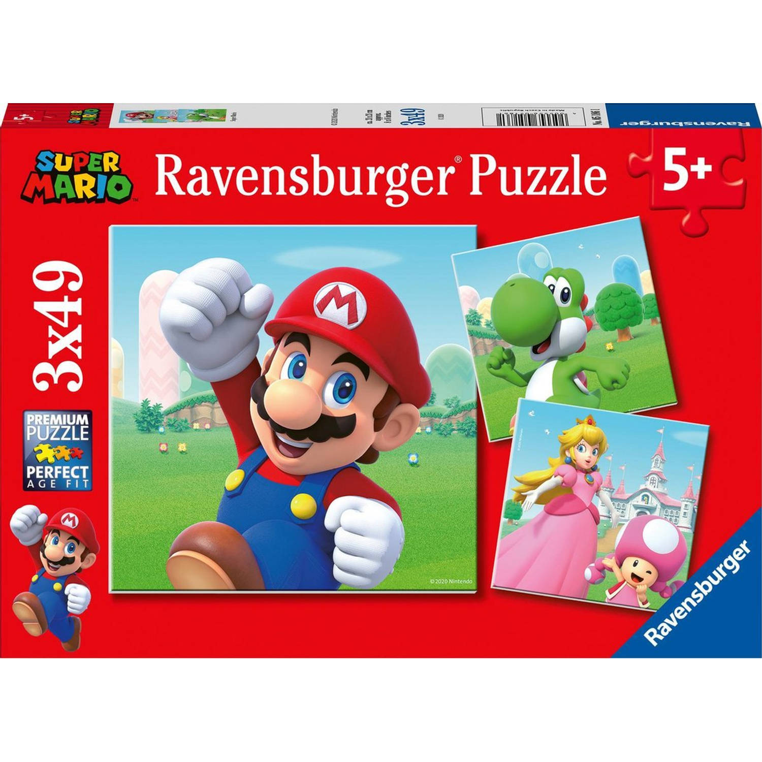 Ravensburger Kinderpuzzel 3x49 stukjes Super Mario