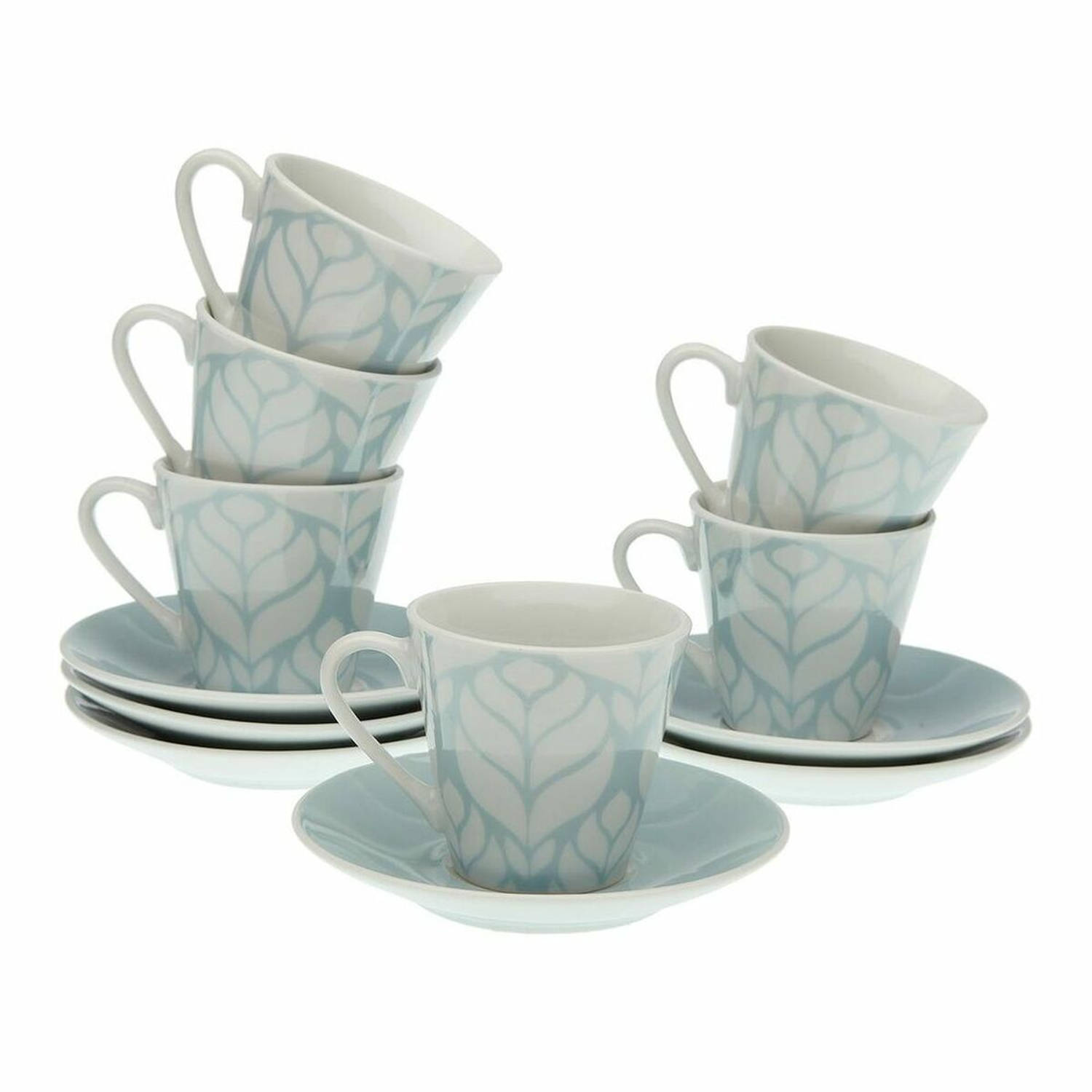 Set van Kopje met Schotel Versa Ice Blue Porselein (12 pcs)