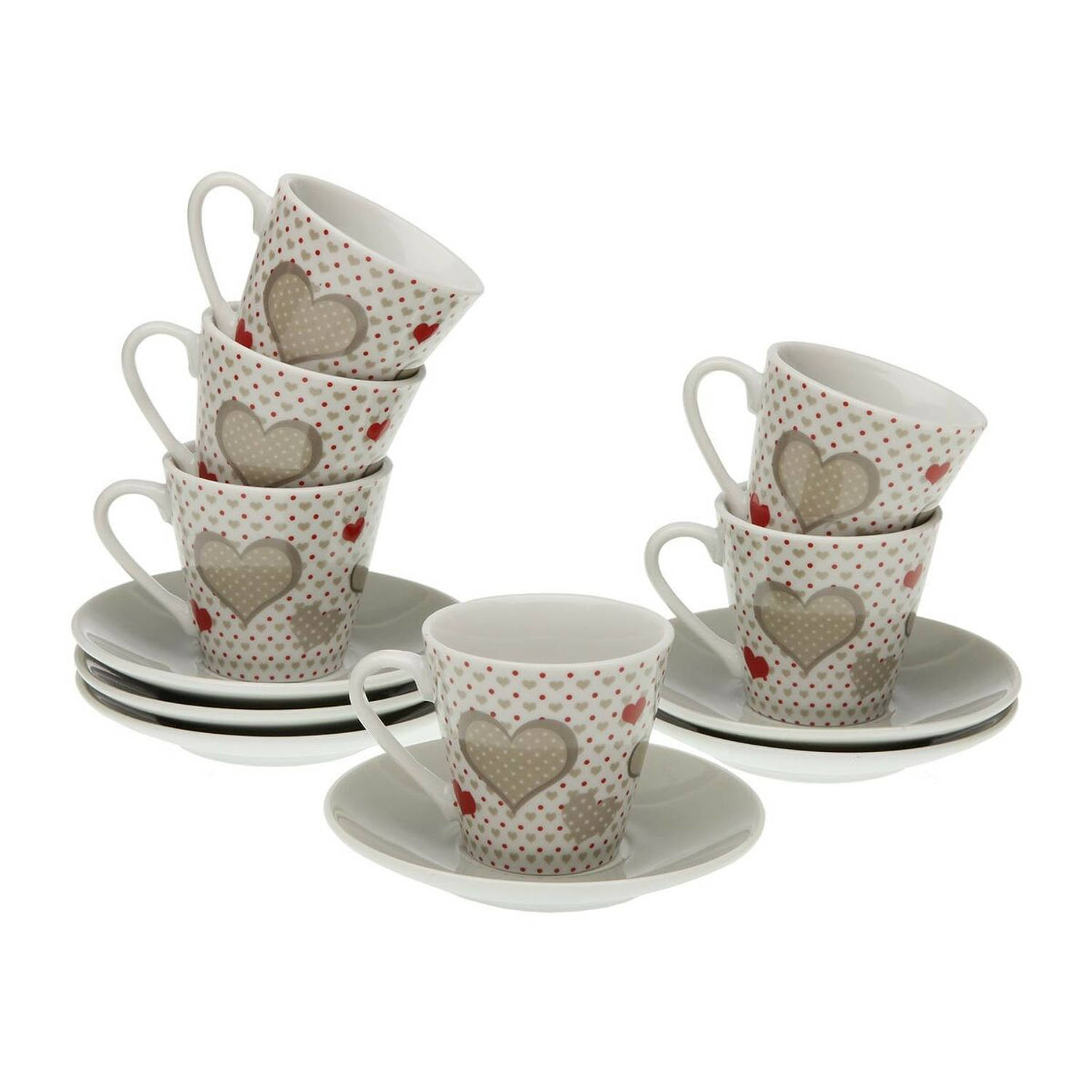 Set van koffiekopjes Versa Sweet Porselein (6 Onderdelen)