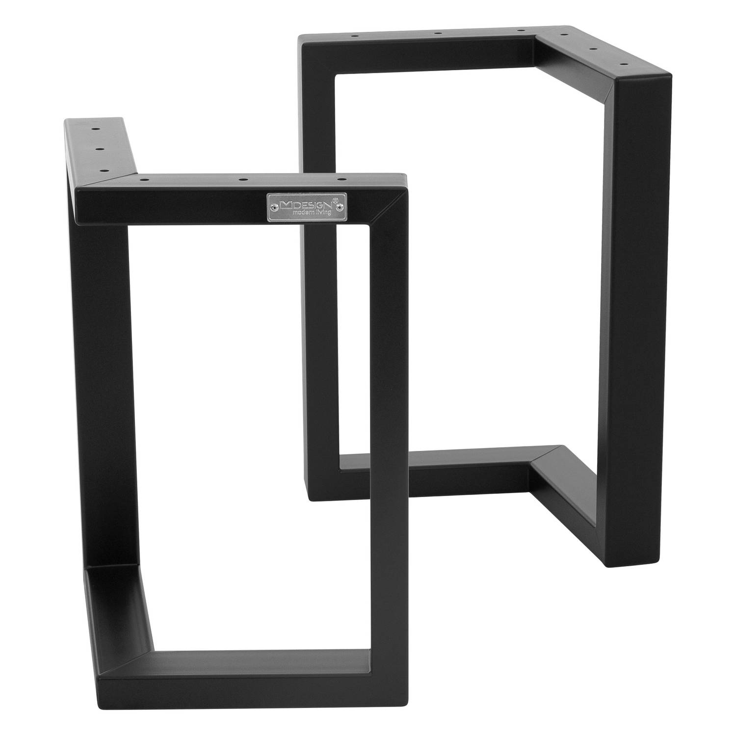 Tafelpoten Set van 2 V Vorm 38x43 cm Zwart Metaal ML-Design