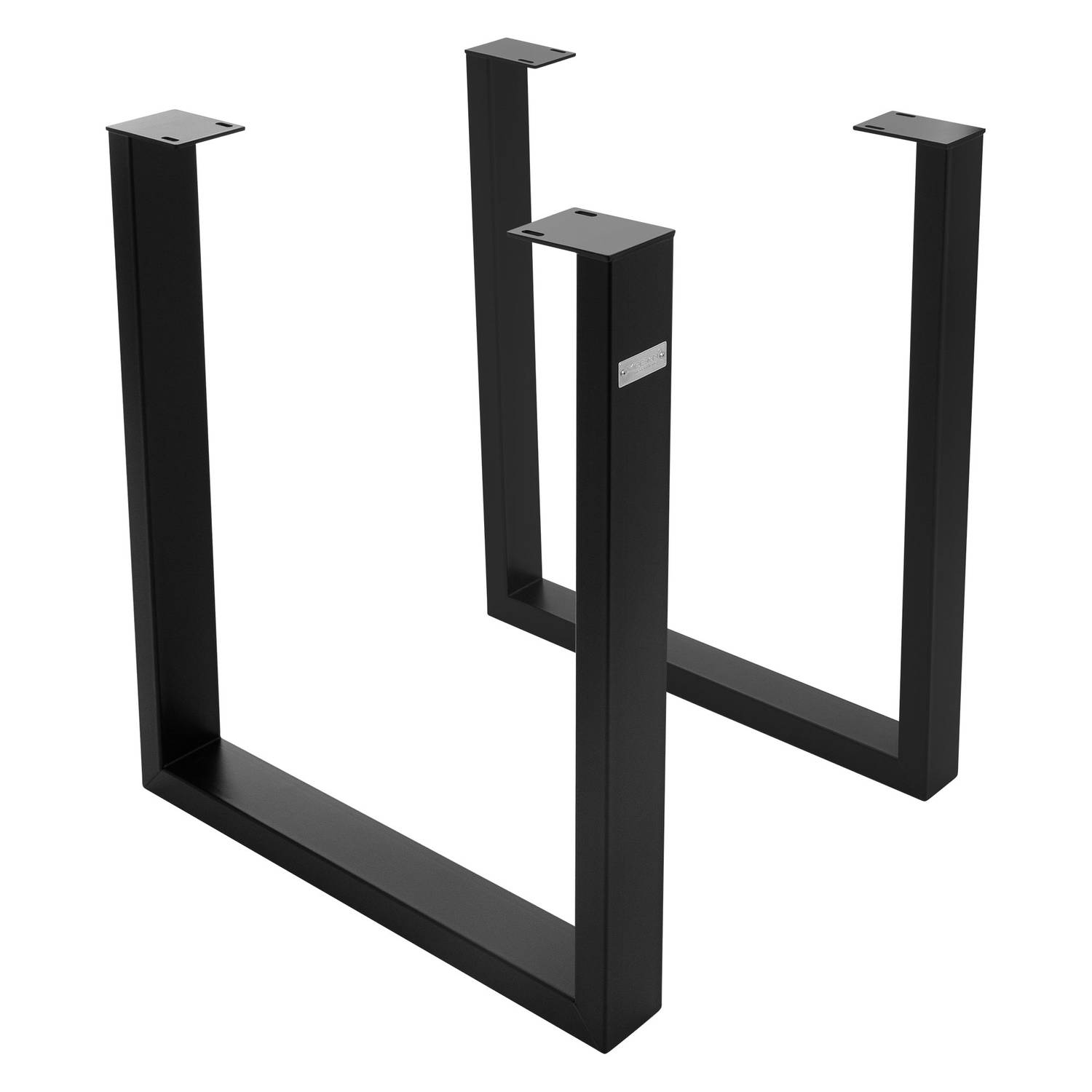 Tafelpoten Set van 2 U-vormige 70x74 cm Zwart Staal ML-Design