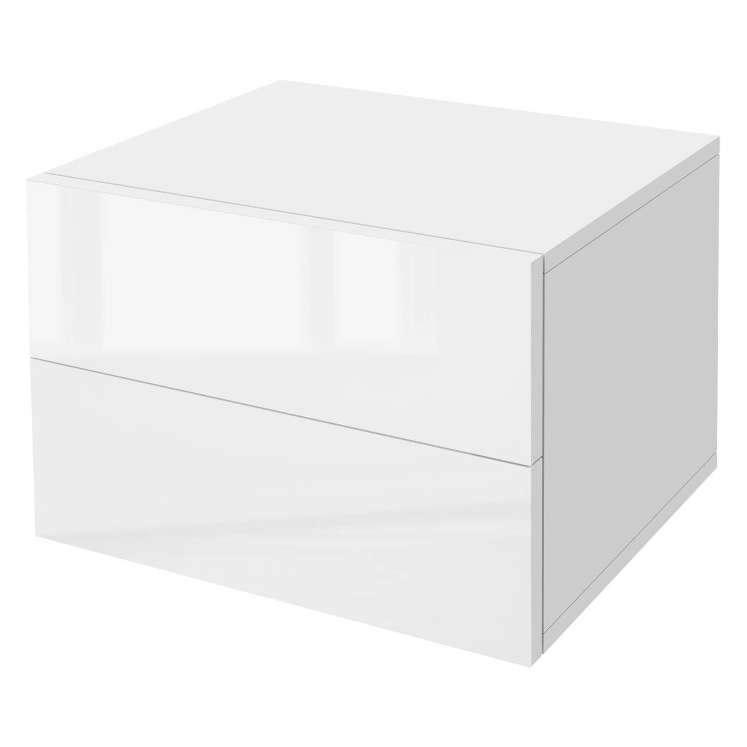 Wandkast 42x29x30 cm Wit glanzend MDF incl. 2 laden ML-Design