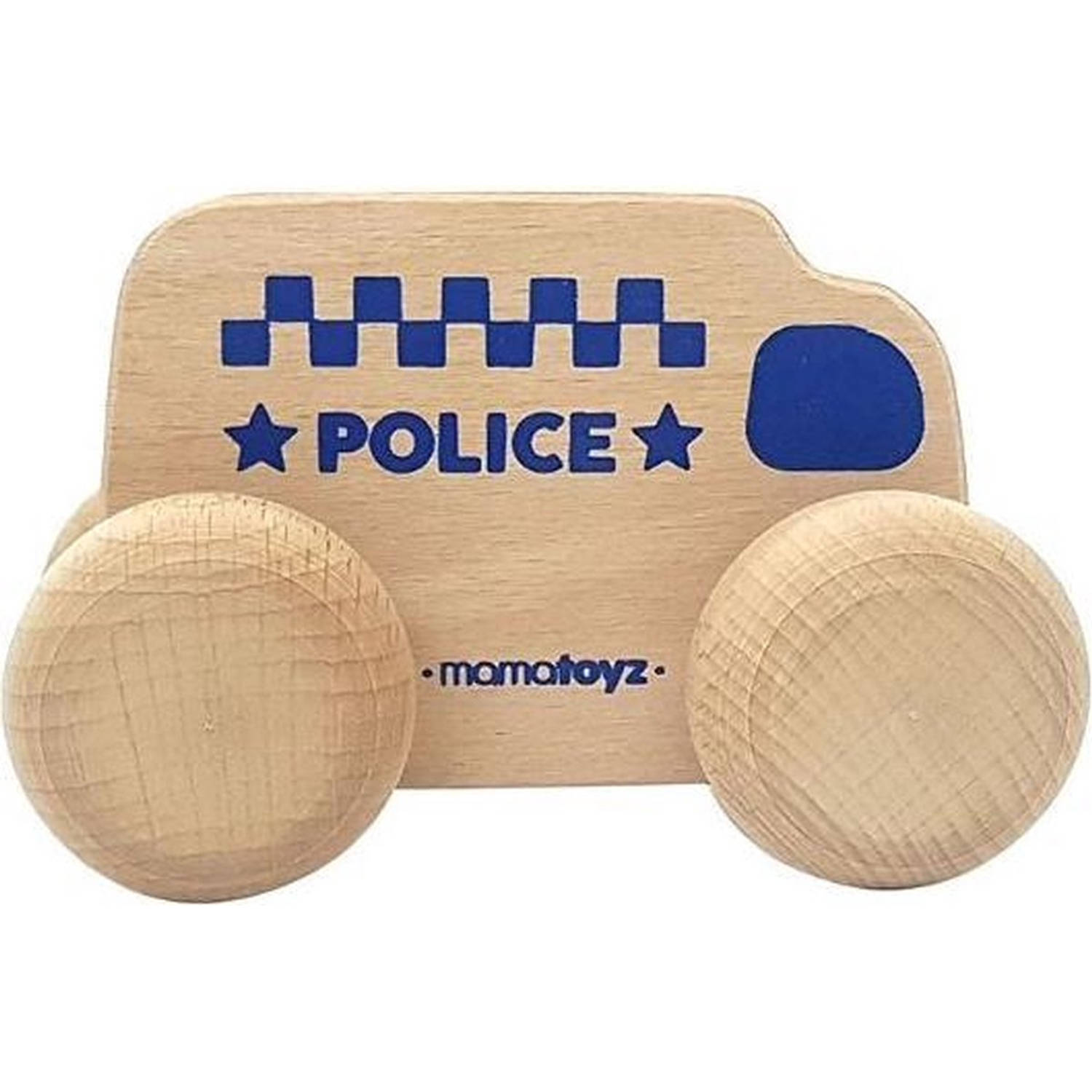 Mamatoyz politieauto 15 x 8 cm hout naturel