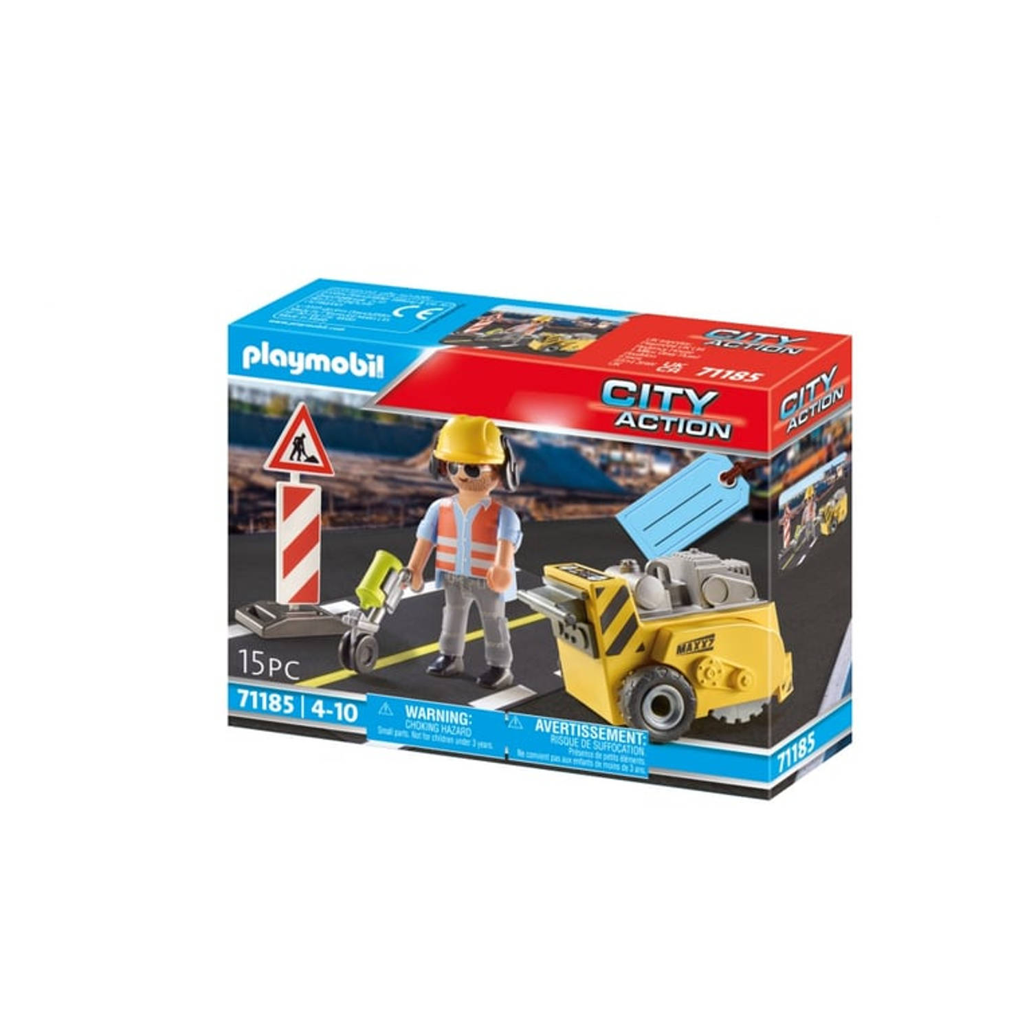 Playmobil® Constructie-speelset Bauarbeiter mit Kantenfräser (71185), City Action (15 stuks)