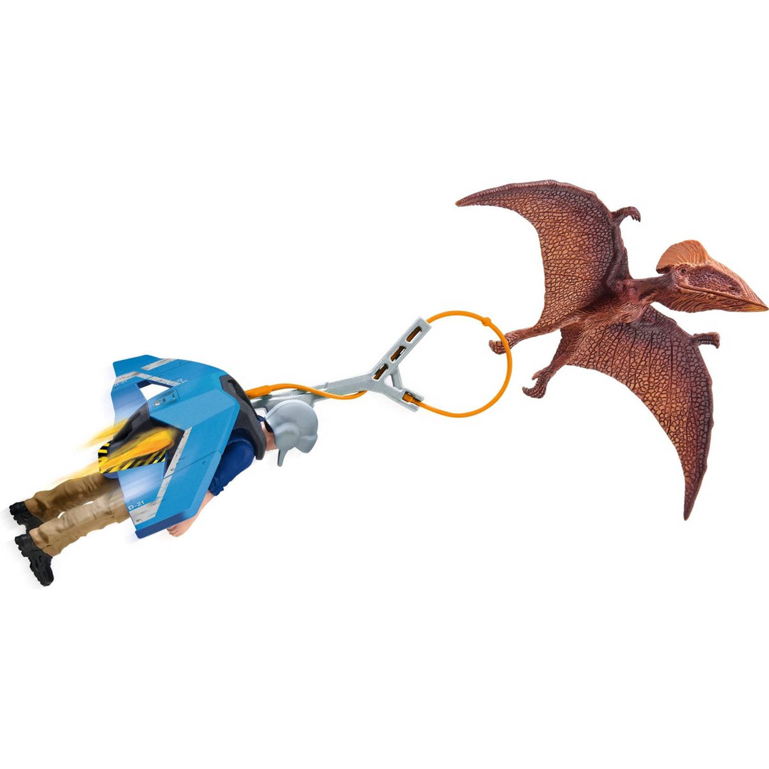 Schleich® Speelfiguur Dinosaurs, Jetpack vervolging (41467) met bijzondere pterosaurus