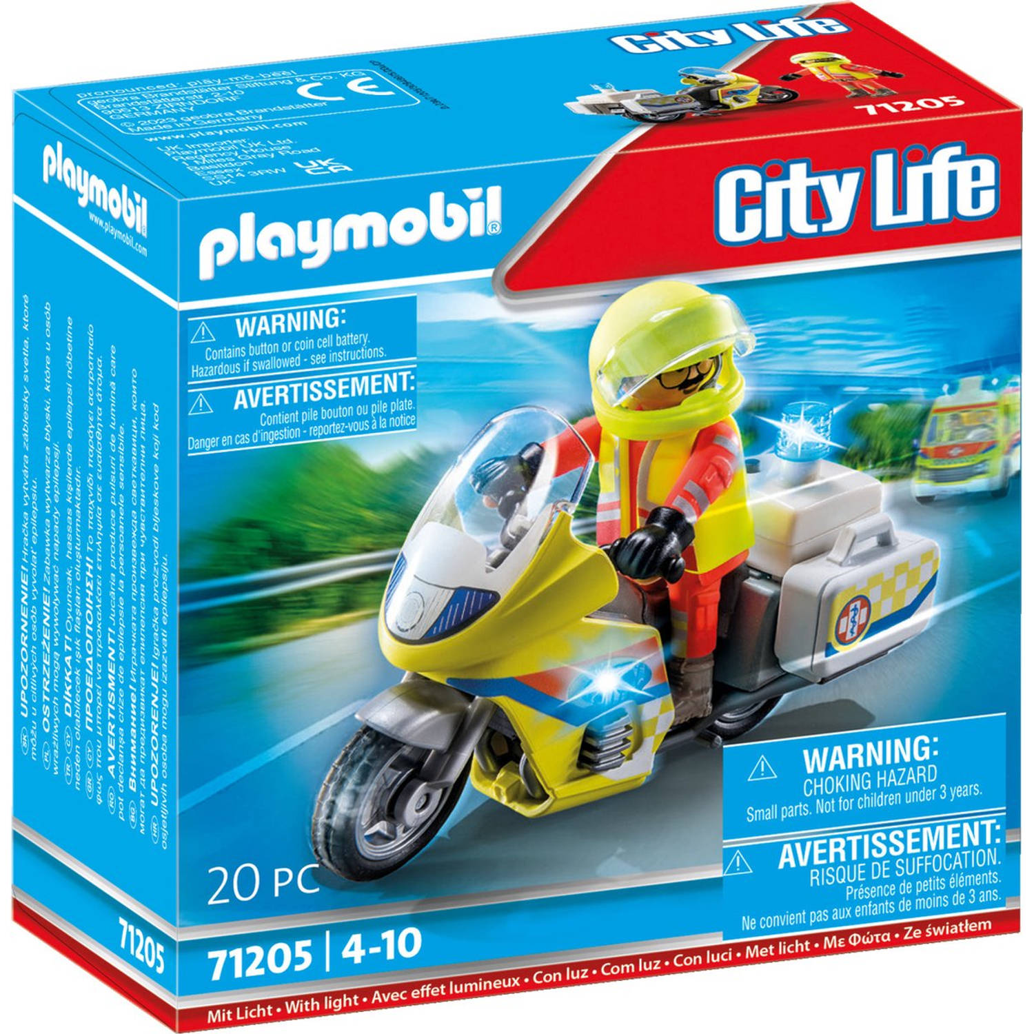 Playmobil® Constructie-speelset Notarzt-Motorrad mit Blinklicht (71205), City Life