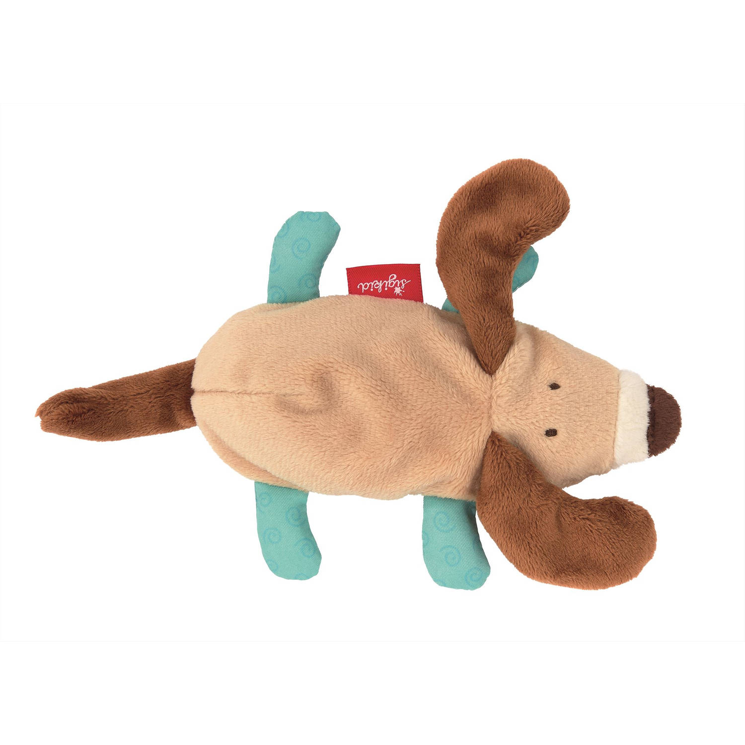 sigikid Grasp toy dog with granulate, Red Stars 42243