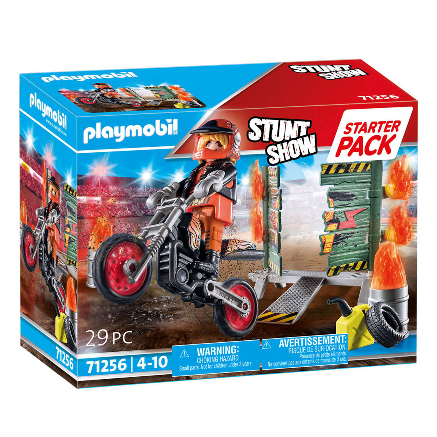 Playmobil Starter Packs Starterpack Stuntshow motor met vuurmuur 71256