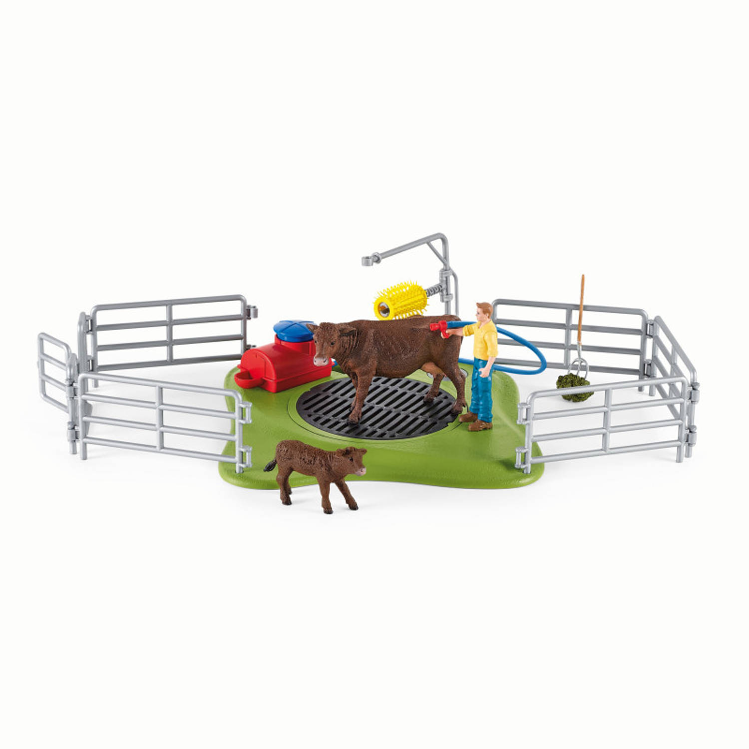 Schleich® Speelwereld Farm World, koe wasstraat (42529) Gemaakt in Europa