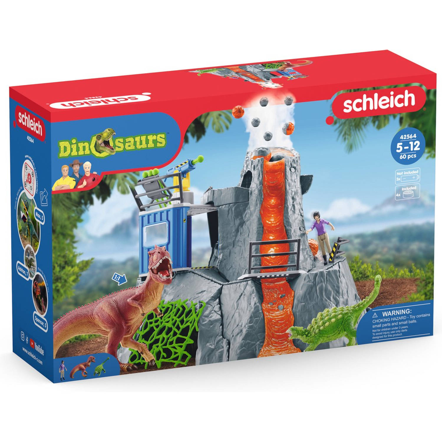 Schleich® Speelwereld Dinosaurs, grote vulcano-expeditie (42564)