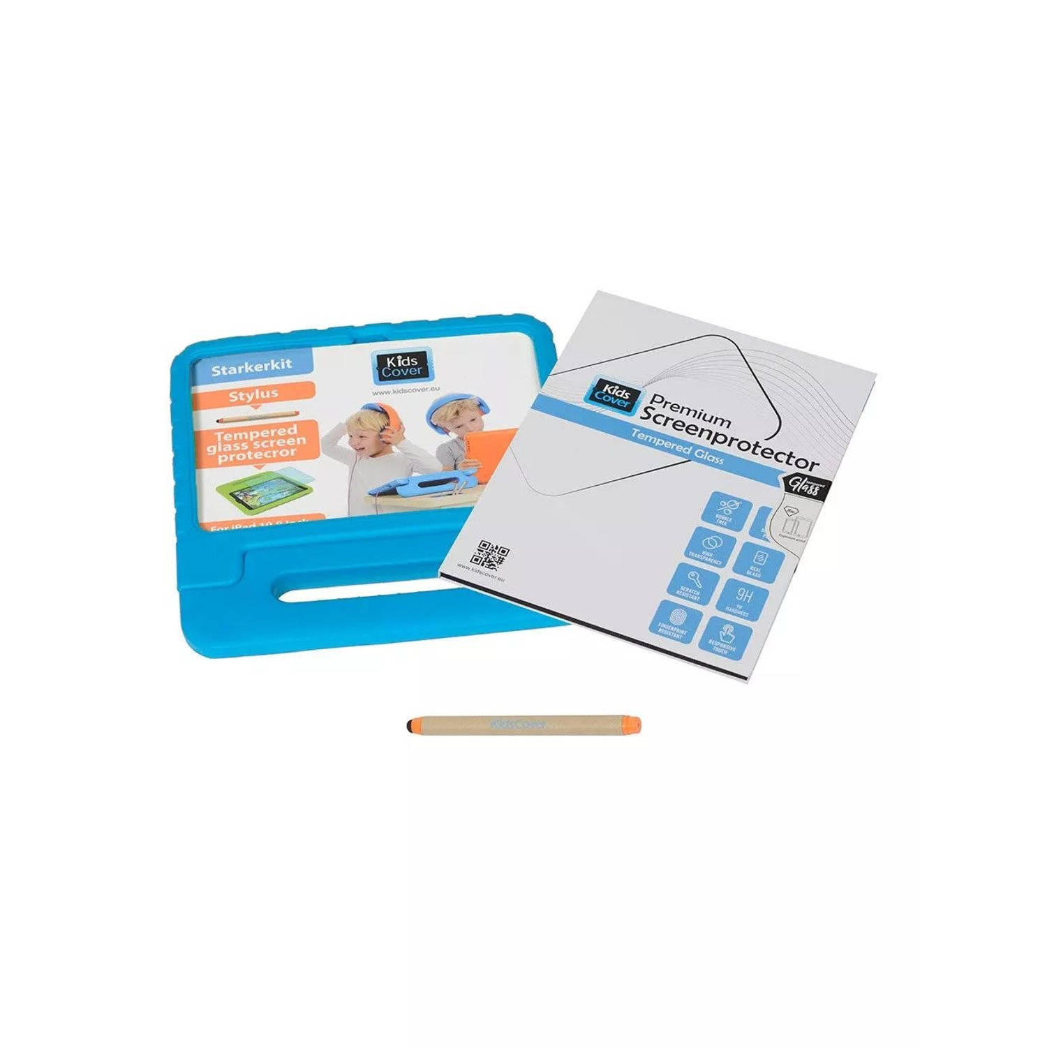 KidsCover iPad 10.9 kinderhoes zwart set - INCLUSIEF stylus & glazen screenprotector - tablet hoes voor kinderen - kidsp