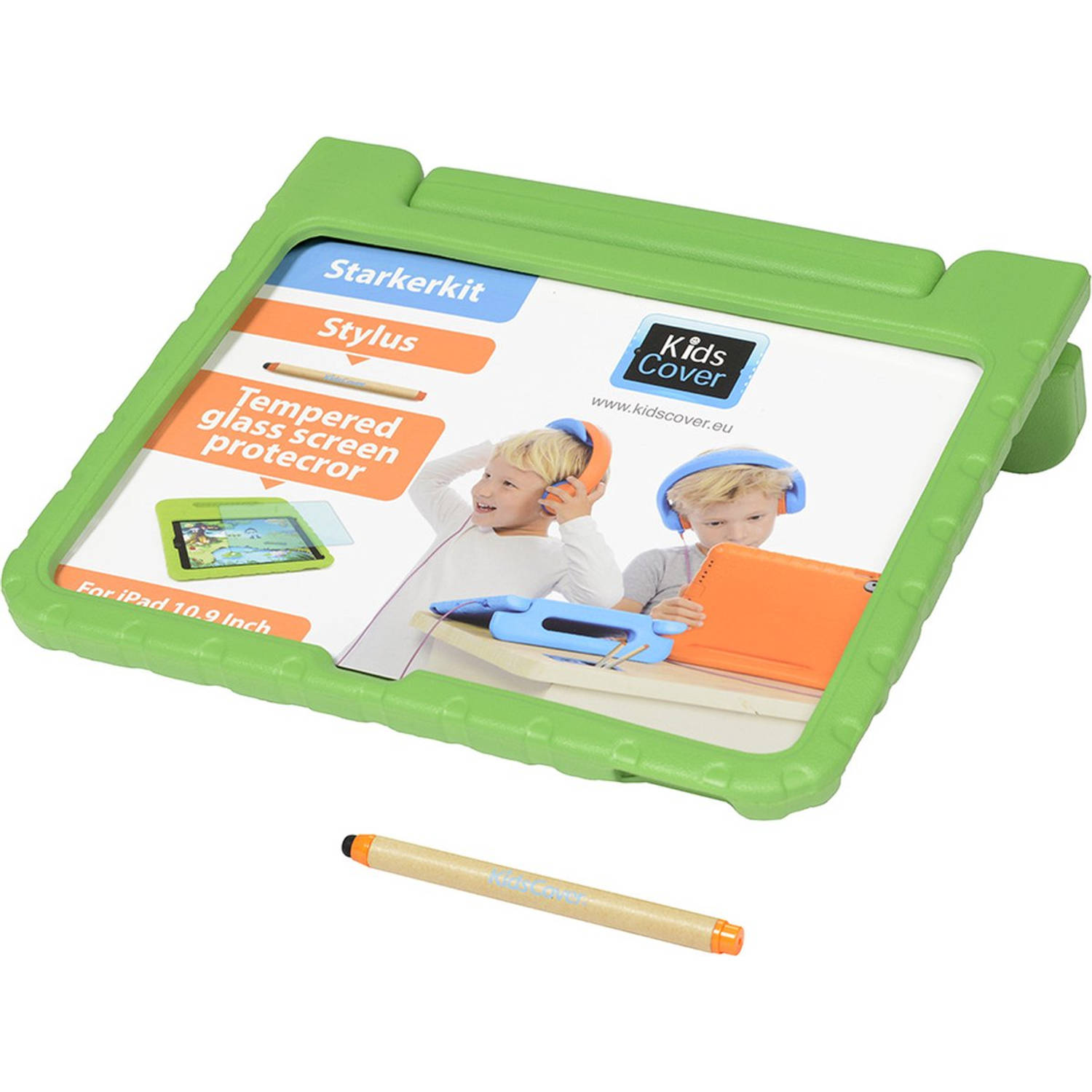 KidsCover iPad 10.9 groen set - inclusief stylus & glazen screenprotector - hoes voor kinderen - kidsproof