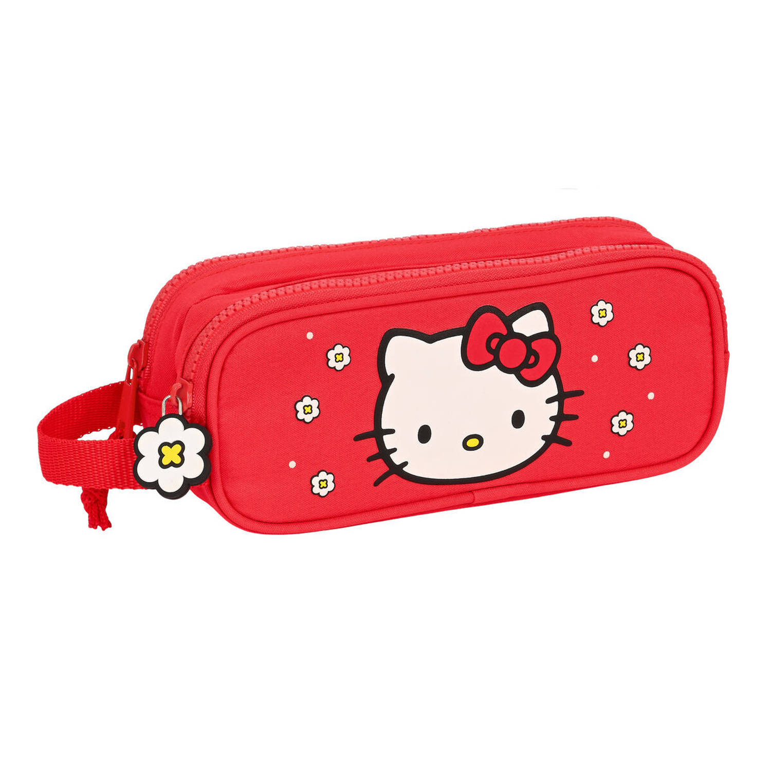 Pennenetui met 2 vakken Hello Kitty Spring Rood (21 x 8 x 6 cm)