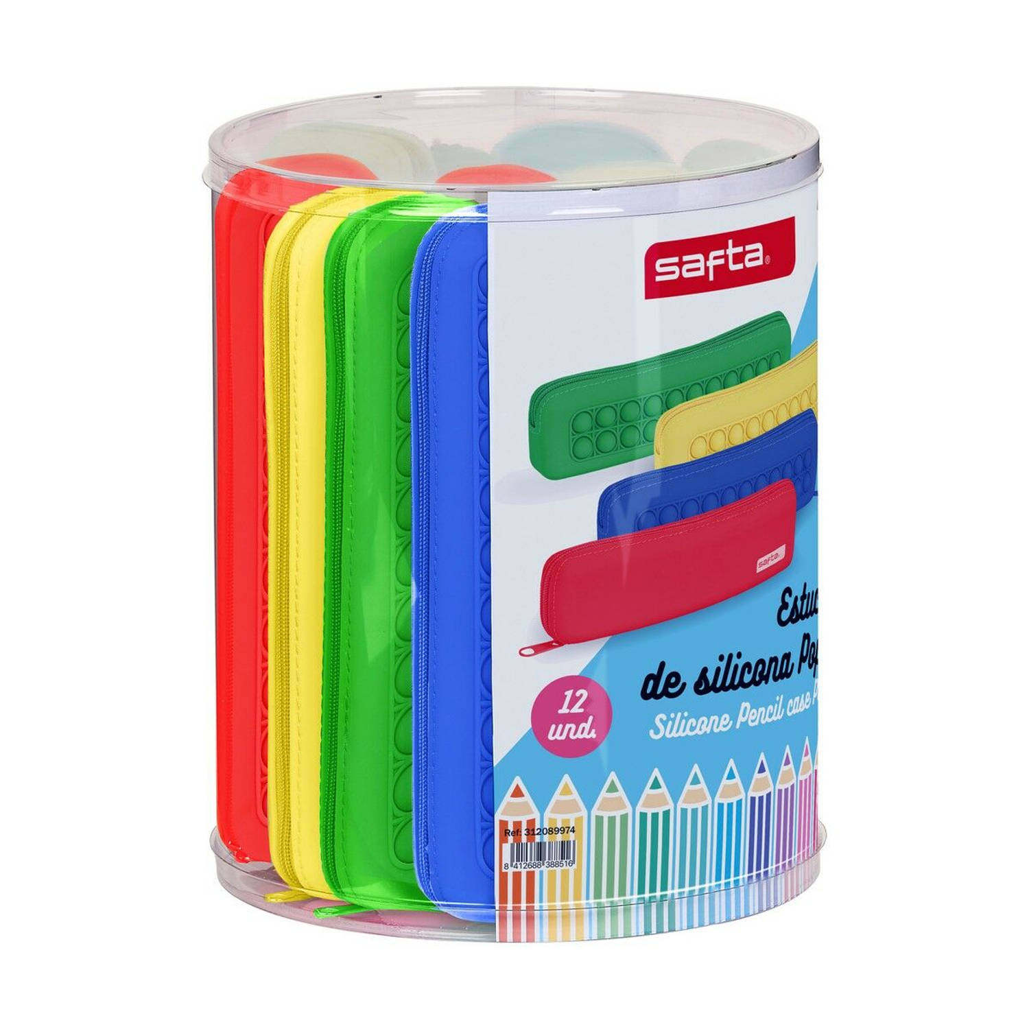 Schoolpennenzak Safta Pop It Multicolour Smal (12 Onderdelen)