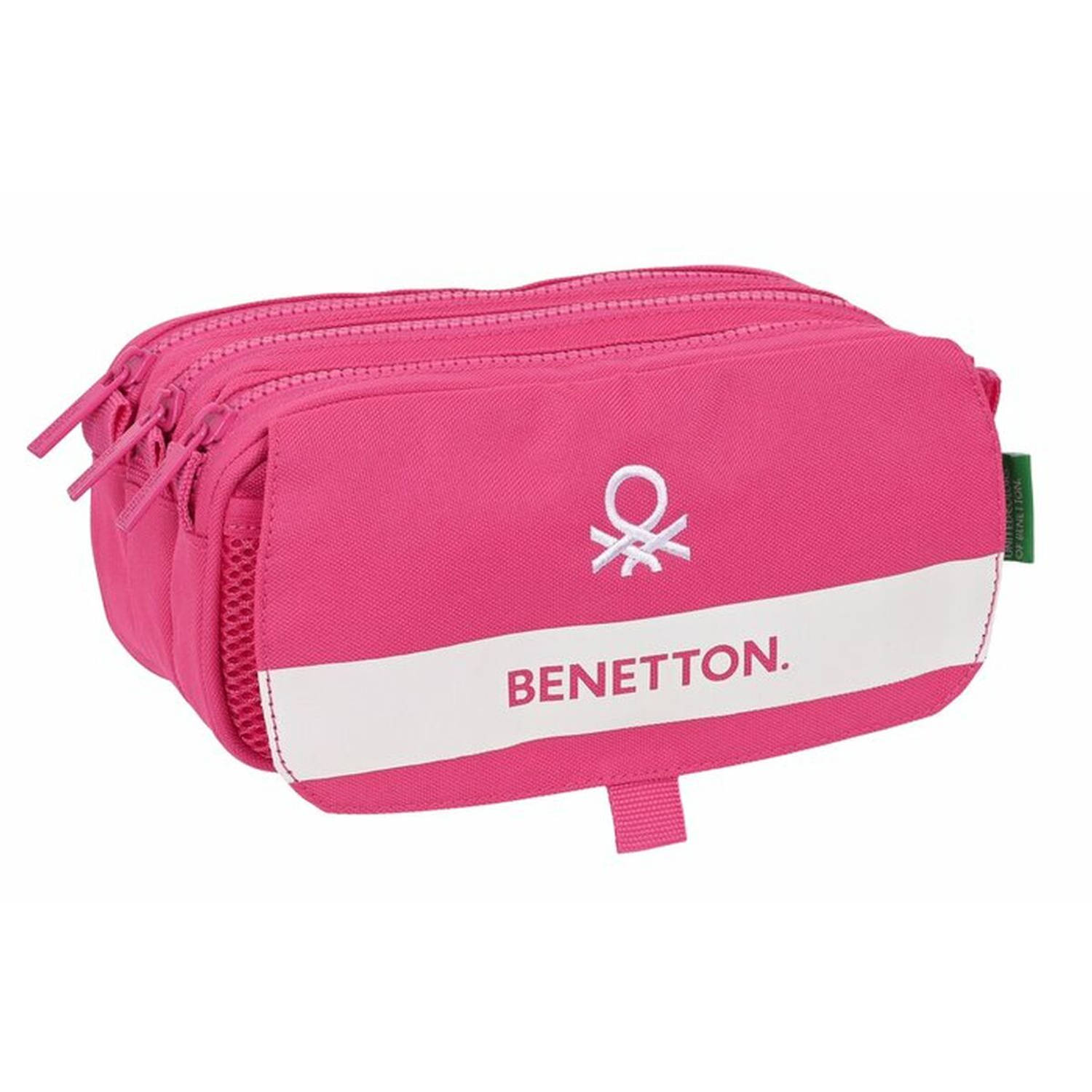 Pennenetui met 3 vakken Benetton Raspberry 21,5 x 10 x 8 cm Fuchsia