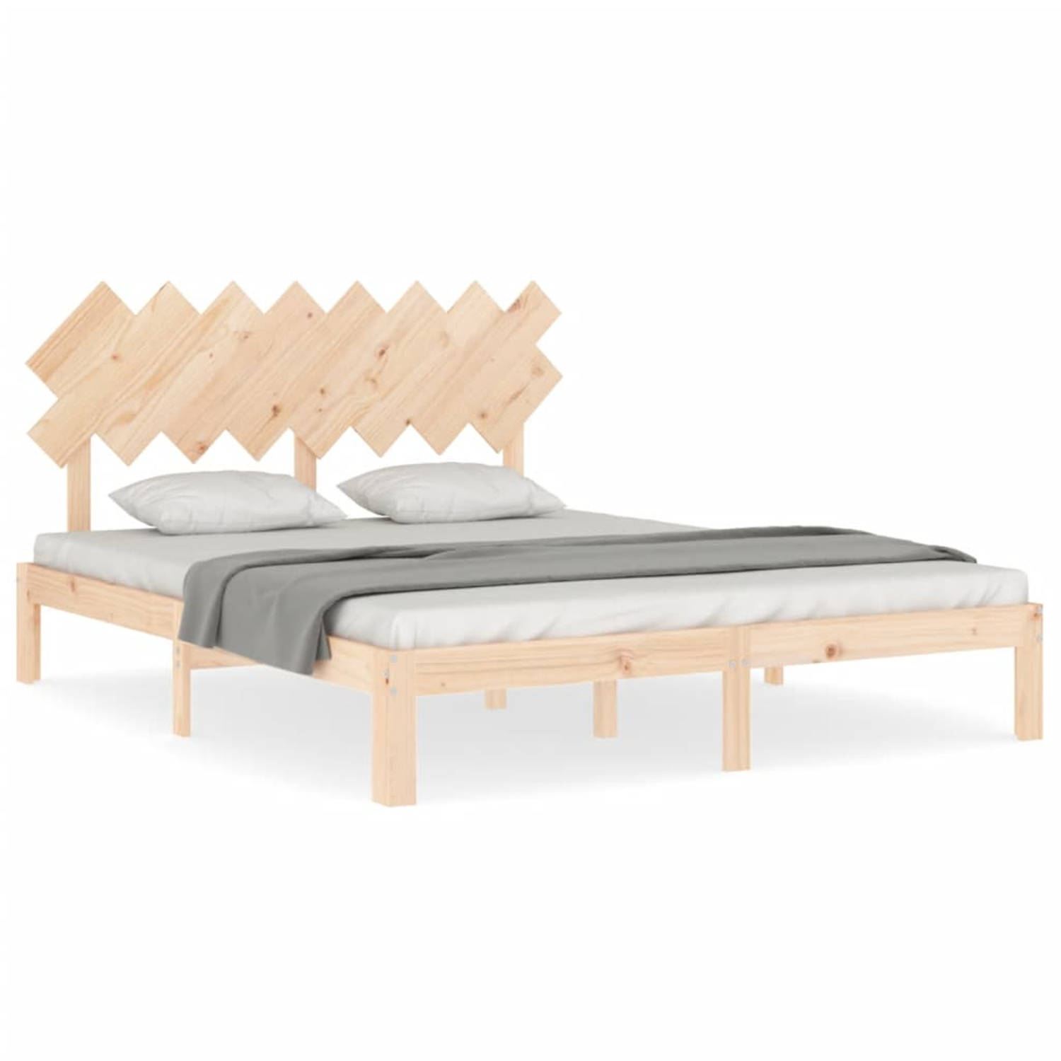 vidaXL-Bedframe-met-hoofdbord-massief-hout-160x200-cm