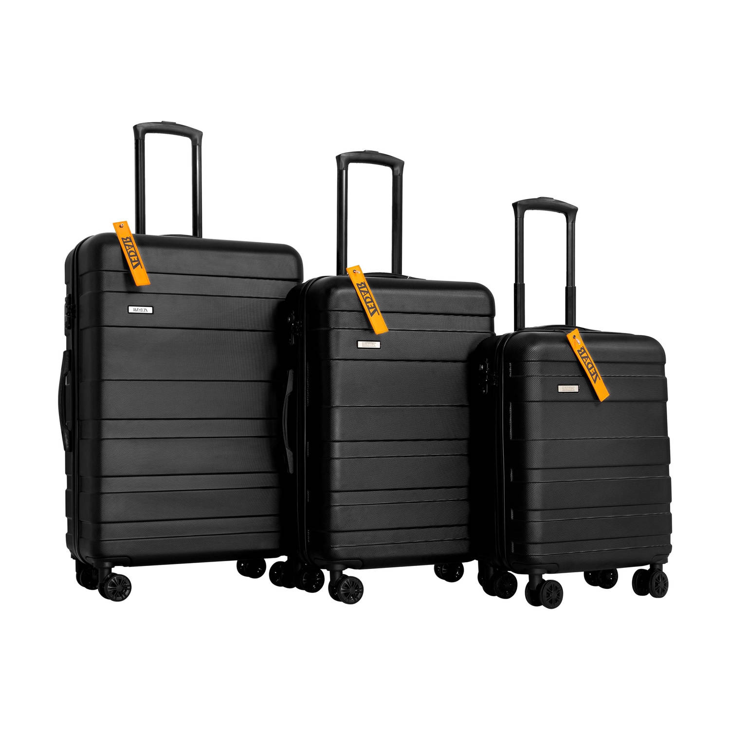 Zedar K600 Kofferset - Trolleyset 3-delig met TSA slot - handbagage en groot - Zwart aanbieding