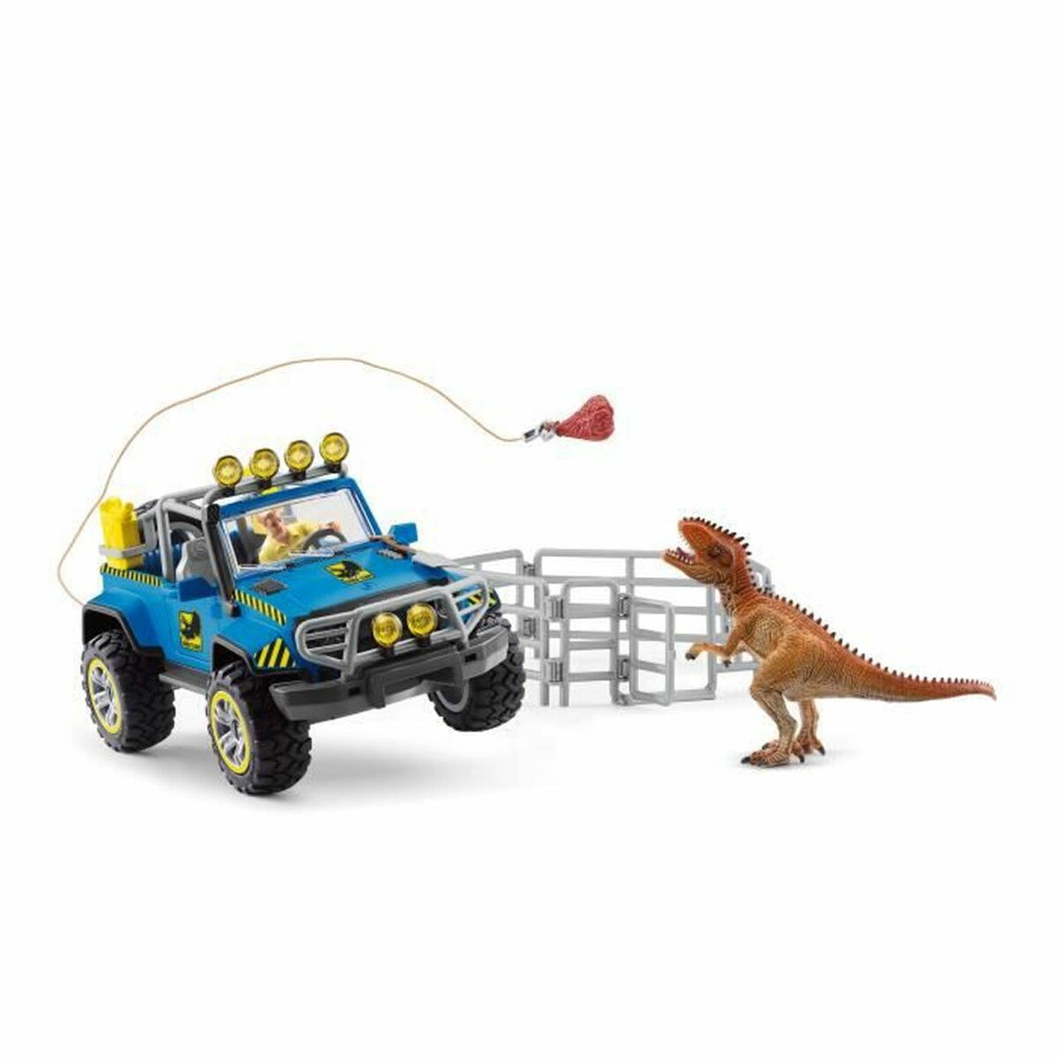 Schleich® Speelgoedauto Dinosaurs, terreinwagen met dino-buitenpost (41464) (set)
