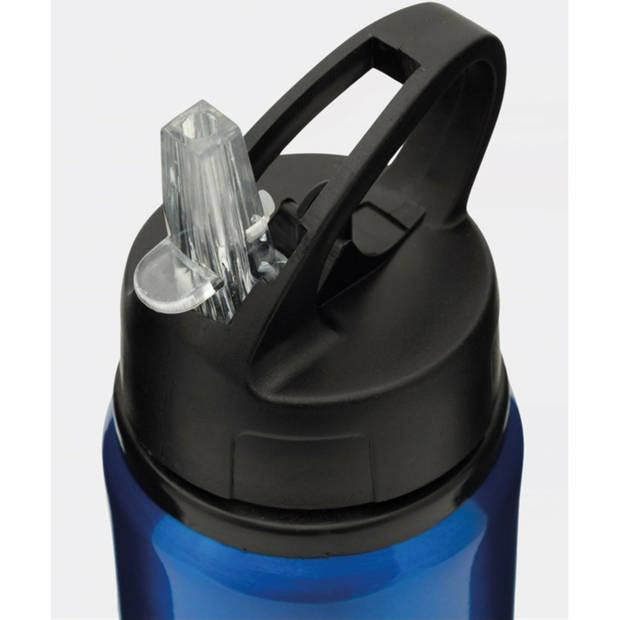 Waterfles/sportfles/drinkfles Sporty - 2x - blauw - aluminium/kunststof - 800 ml - Drinkflessen