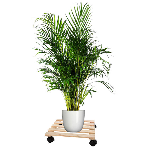 Pro Garden Plantentrolley -A hout - naturel - vierkant - 35 x 35 cm - 50 kilo - Planten onderzetter