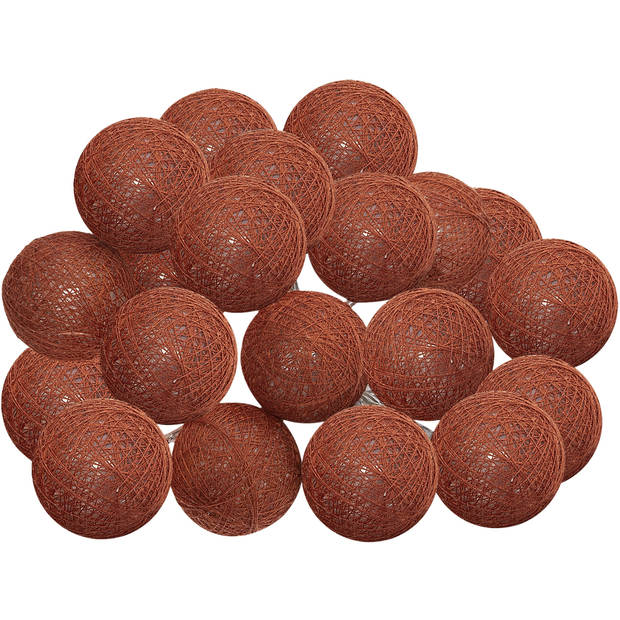 Atmosphera Lichtslinger - 20 verlichte balletjes - terracotta - 435 cm - stekker - Lichtsnoeren