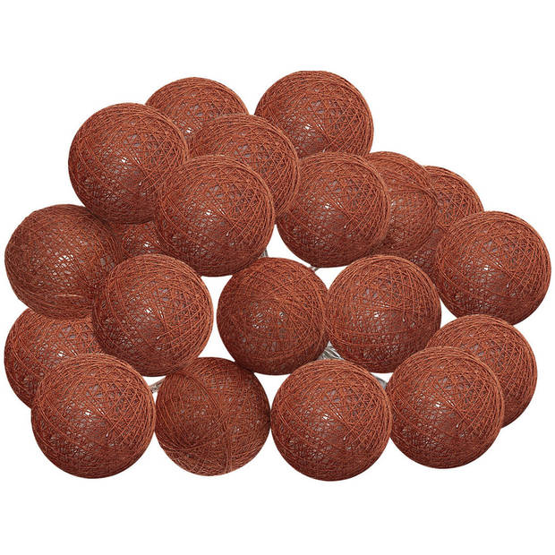 Atmosphera Lichtslinger - 20 verlichte balletjes - terracotta - 435 cm - stekker - Lichtsnoeren