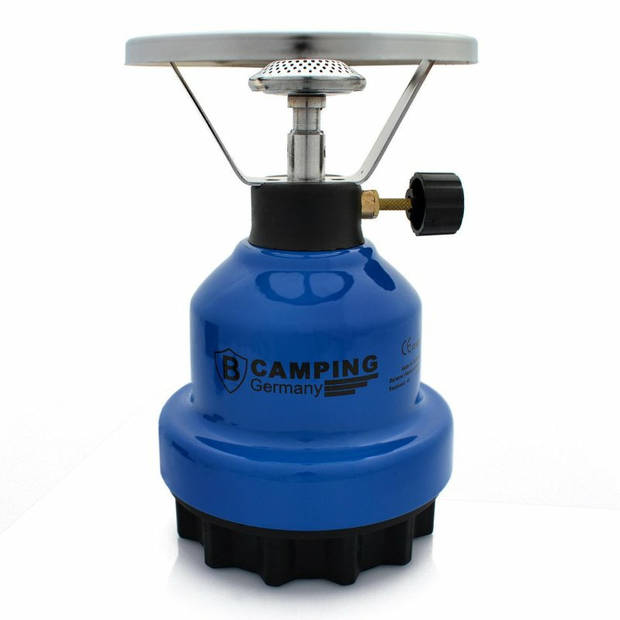 Camping kookstel metaal blauw incl. 2x gas navulling priktank 190 gram - Kookbranders