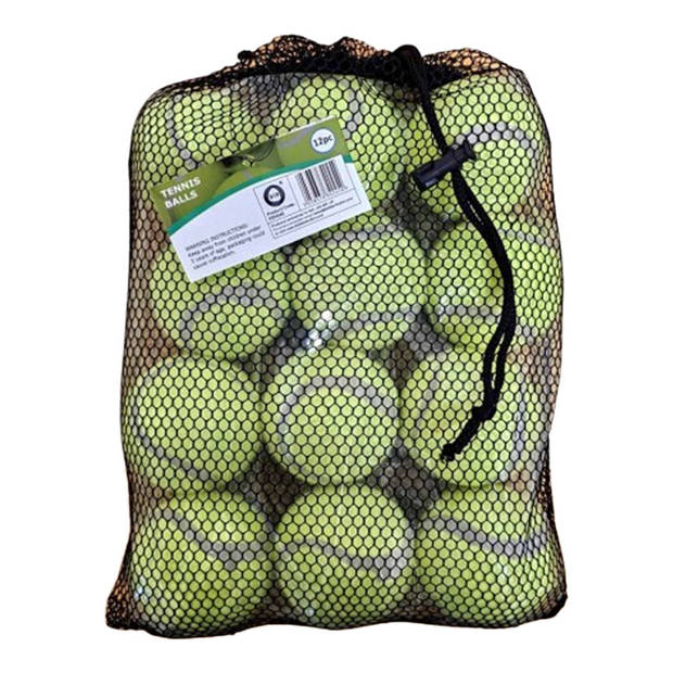 DID Tennisballen voordeelpakket - 24x stuks - geel - rubber/katoen - Tennisballen