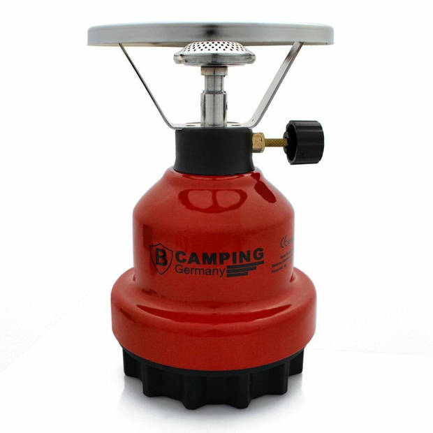 Camping kookstel metaal rood incl. 2x gas navulling priktank 190 gram - Kookbranders