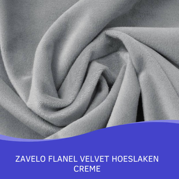 Zavelo Flanel Velvet Hoeslaken Grijs-Lits-jumeaux (180x200 cm)
