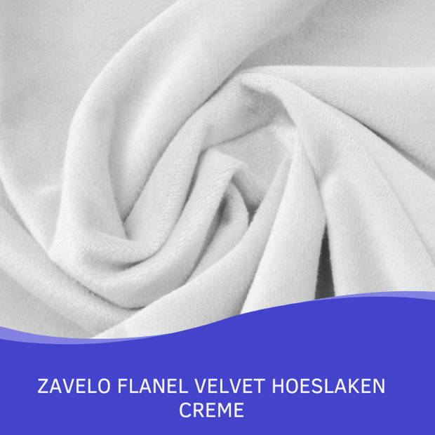 Zavelo Flanel Velvet Hoeslaken Wit-2-persoons (140x200 cm)