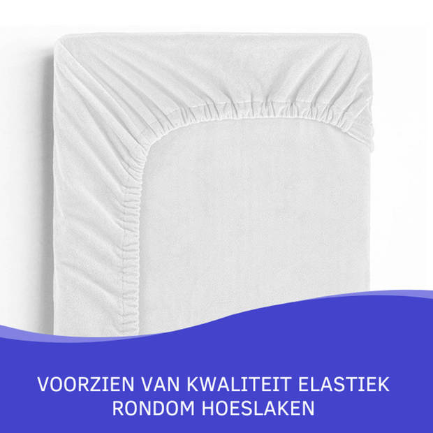 Zavelo Flanel Velvet Hoeslaken Wit-2-persoons (140x200 cm)