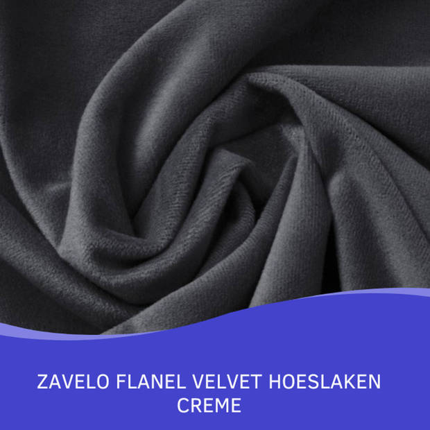 Zavelo Flanel Velvet Hoeslaken Antraciet-Lits-jumeaux (180x200 cm)