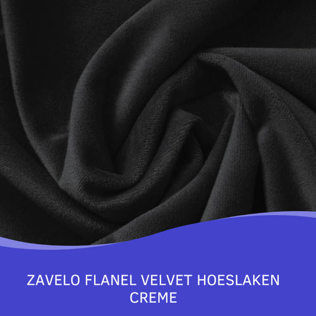 Zavelo Flanel Velvet Hoeslaken Zwart-1-persoons (90x200 cm)