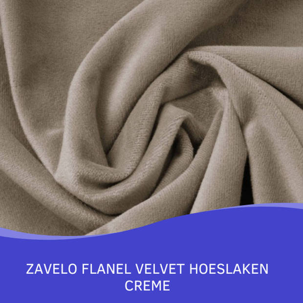 Zavelo Flanel Velvet Hoeslaken Taupe-Lits-jumeaux (160x200 cm)