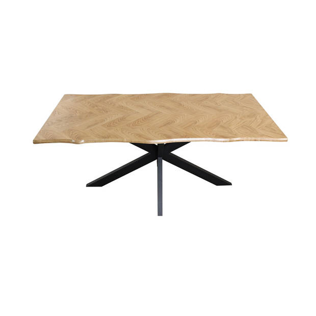 Eettafel langwerpig visgraat 180cm Otis bruin langwerpige tafel