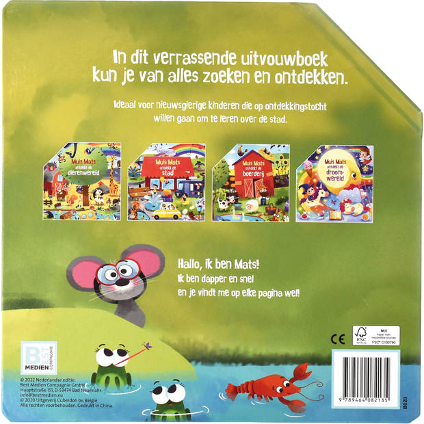 Muis Mats Ondekt De Stad - Uitklapbaar kinderboek, met 5 panoramapagina's