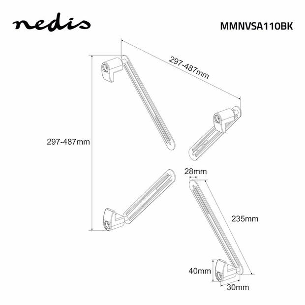 Nedis Adapter Montagekit - MMNVSA110BK - Zwart