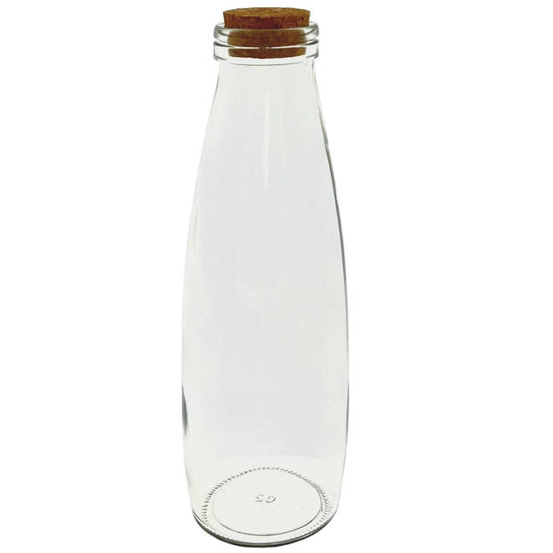 Melkfles met kurk - Ideaal voor o.a. Bed & Breakfast of Horeca - waterfles Melkfles of sapfles - 500ml - 6 Stuks