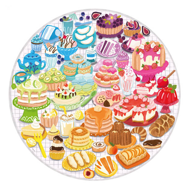 Ravensburger Puzzel 500 stukjes Round puzzle - Circle of colors - Desserts/pastries