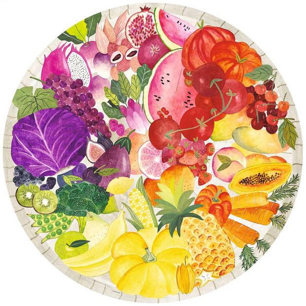 Ravensburger Puzzel 500 stukjes Round puzzle - Circle of colors - Fruits & Vegetables