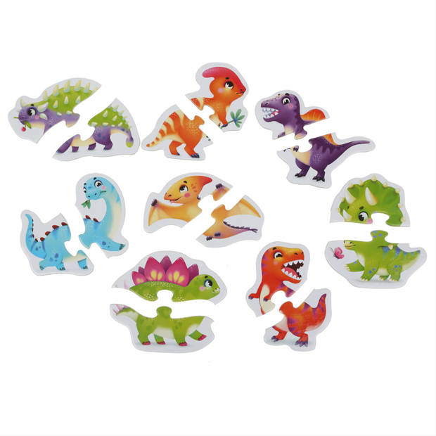 Puzzlika Puzzel Dinosaurus - 8 x 2 stukjes