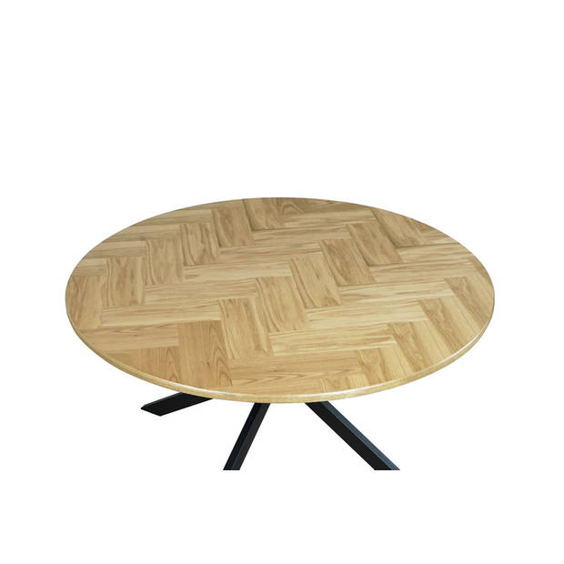 Eettafel rond visgraat Ozzy bruin 140cm ronde tafel