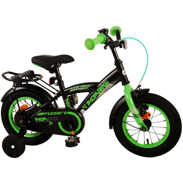 Volare Jongensfiets Thombike 12 Inch 21,5 cm Jongens Terugtraprem Zwart/Groen