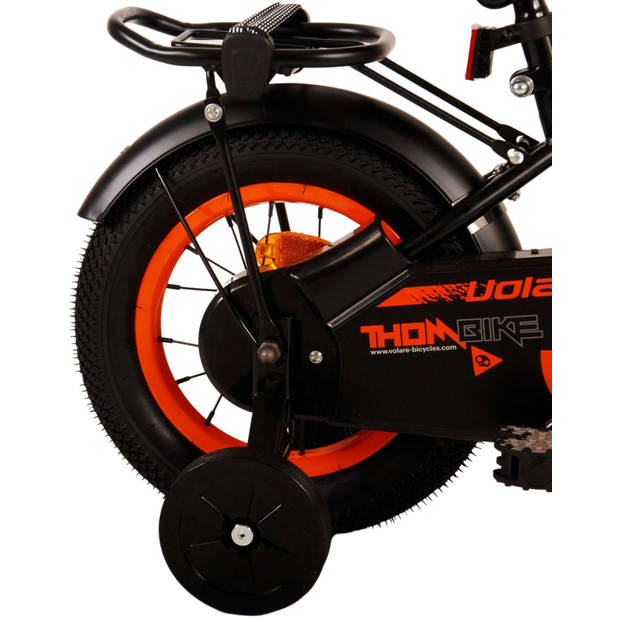 Volare Jongensfiets Thombike 12 Inch 21,5 cm Jongens Terugtraprem Zwart/Oranje