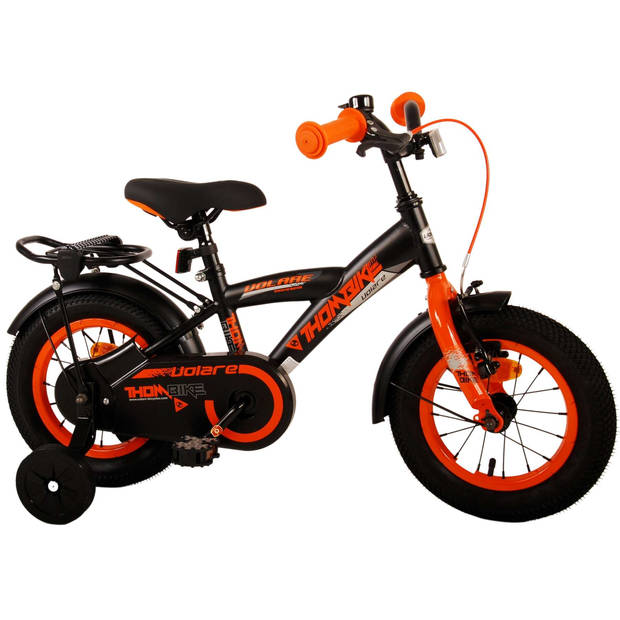 Volare Jongensfiets Thombike 12 Inch 21,5 cm Jongens Terugtraprem Zwart/Oranje