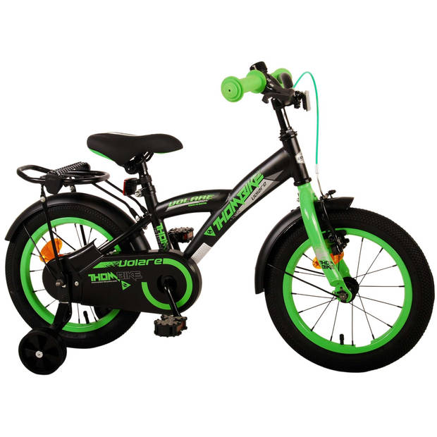 Volare Jongensfiets Thombike 14 Inch 22,5 cm Jongens Terugtraprem Zwart/Groen